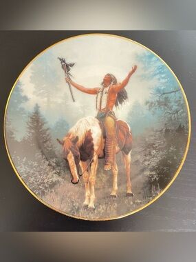 The Hamilton Collection Vintage Native American Deliverance Collector Plate